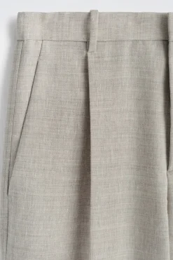 LOCKERE LEINEN-WOLLHOSE MIT BARREL-BEIN