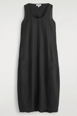 MAXIKLEID AUS LEINEN MIT ELASTISCHEM SAUM