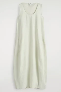 MAXIKLEID AUS LEINEN MIT ELASTISCHEM SAUM