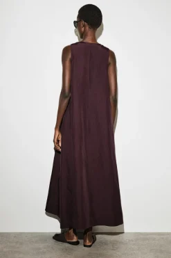 MAXIKLEID AUS LEINEN-MIX IN A-LINIE