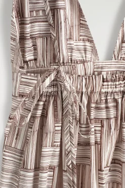 MAXIKLEID MIT V-AUSSCHNITT UND PRINT