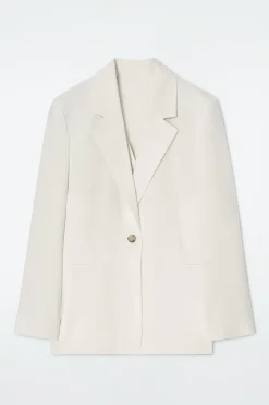 MEHRLAGIGER BLAZER AUS LEINEN-MIX