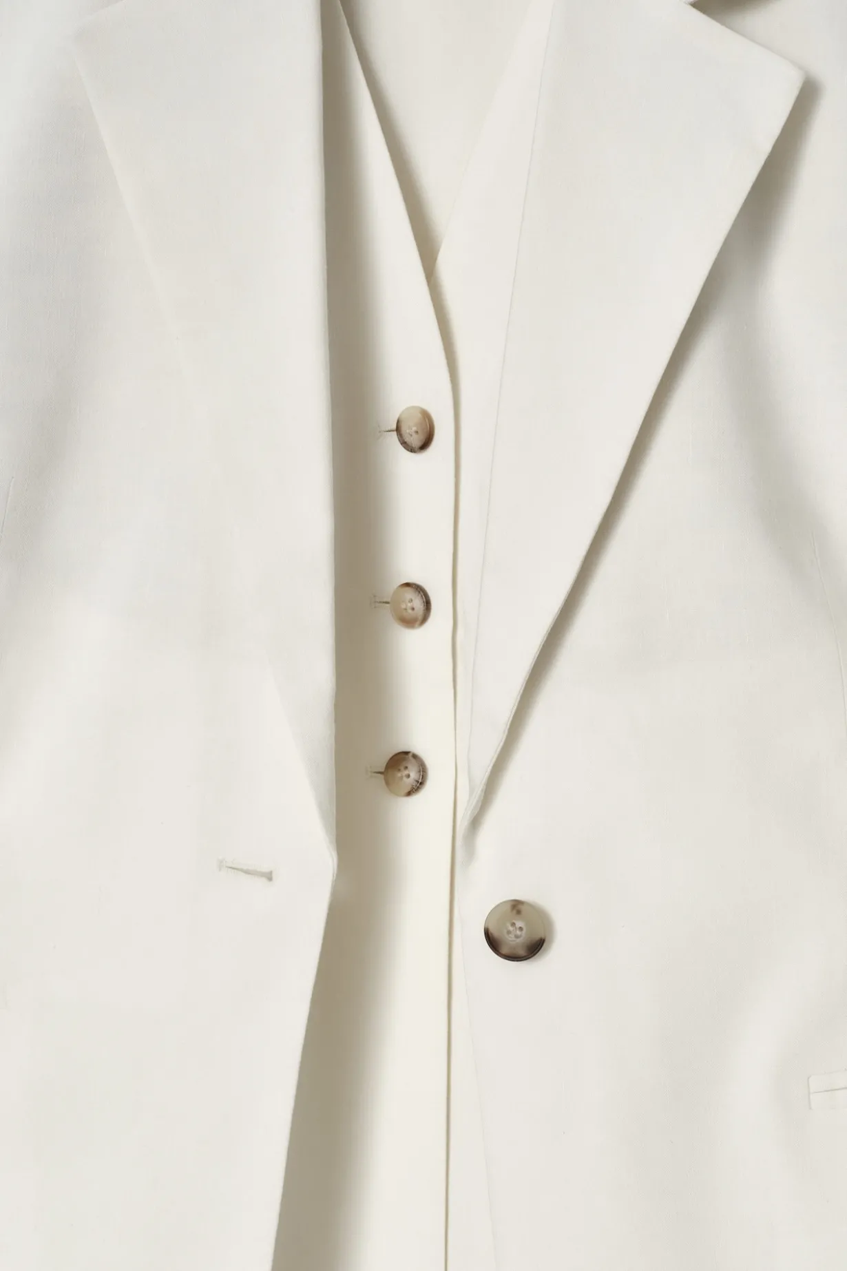 MEHRLAGIGER BLAZER AUS LEINEN-MIX