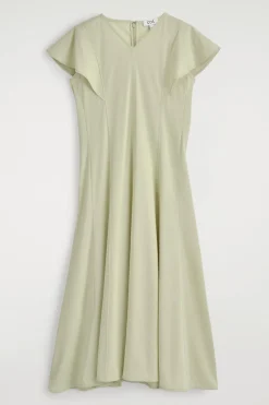 MIDIKLEID AUS BAUMWOLLE MIT BLÜTENÄRMELN