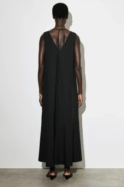 MIDIKLEID AUS BAUMWOLLE MIT ABGESETZTEM SAUM