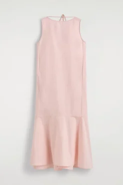 MIDIKLEID AUS BAUMWOLLE MIT ABGESETZTEM SAUM