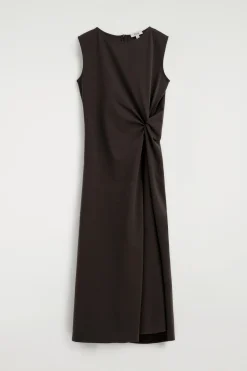 MIDIKLEID AUS JERSEY MIT TWIST-DETAIL