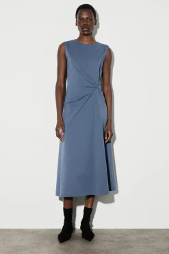 MIDIKLEID AUS JERSEY MIT TWIST-DETAIL