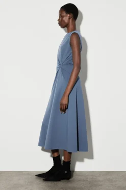MIDIKLEID AUS JERSEY MIT TWIST-DETAIL