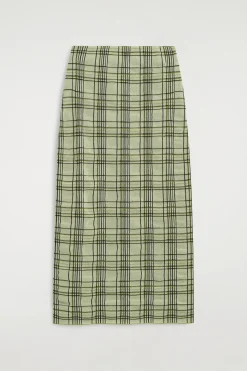 MIDIROCK AUS BAUMWOLL-JACQUARD MIT KAROMUSTER