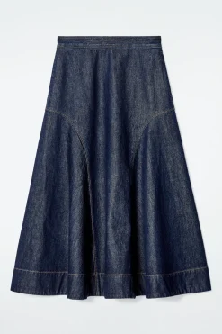MIDIROCK AUS RAW DENIM IN A-LINIE
