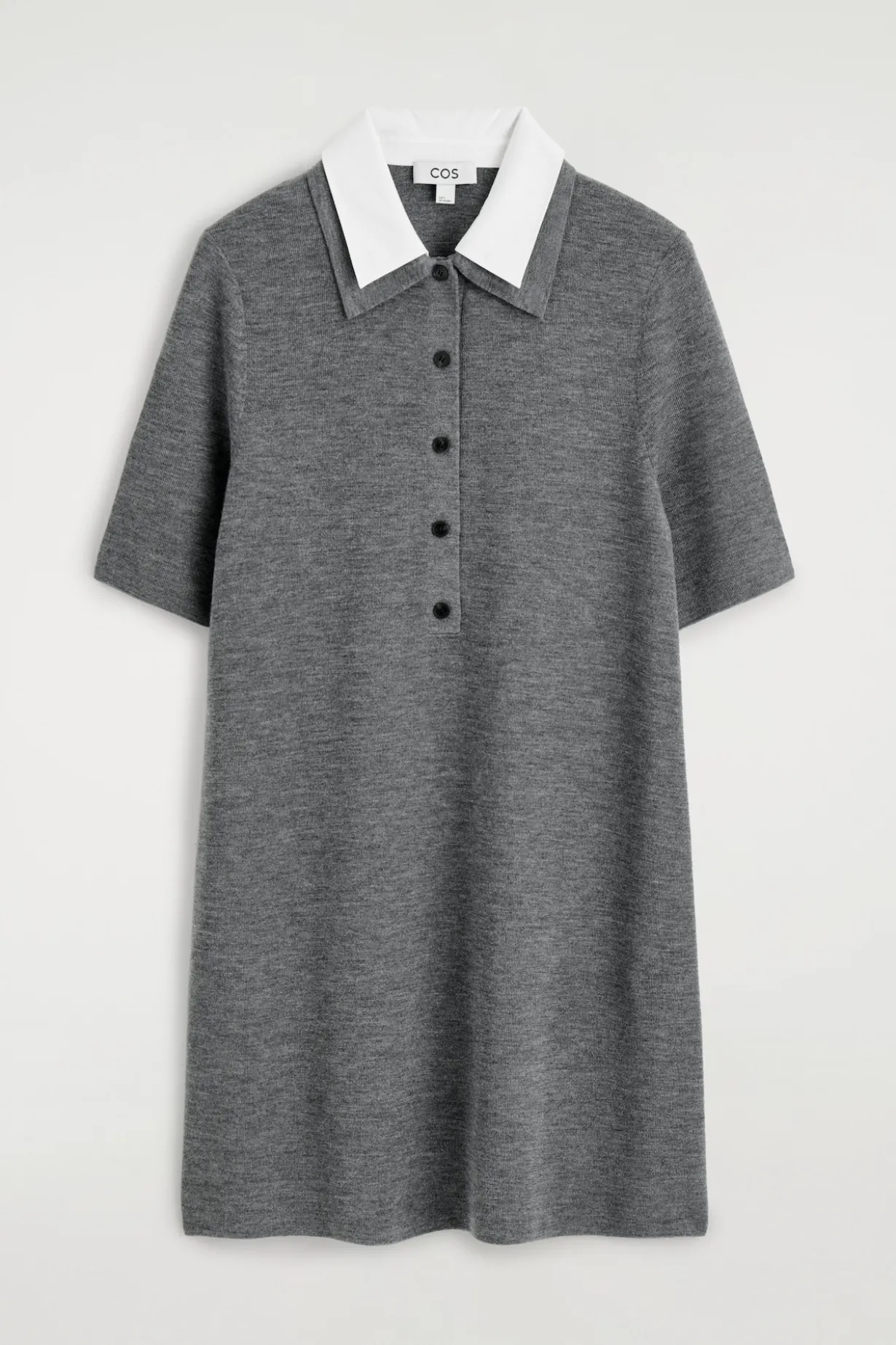 MINIKLEID AUS MERINOWOLLE MIT MEHRLAGIGEM KRAGEN