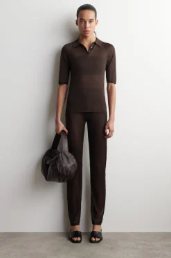 NAHTLOSE TRANSPARENTE STRICKHOSE AUS SEIDE