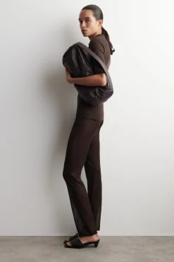 NAHTLOSE TRANSPARENTE STRICKHOSE AUS SEIDE