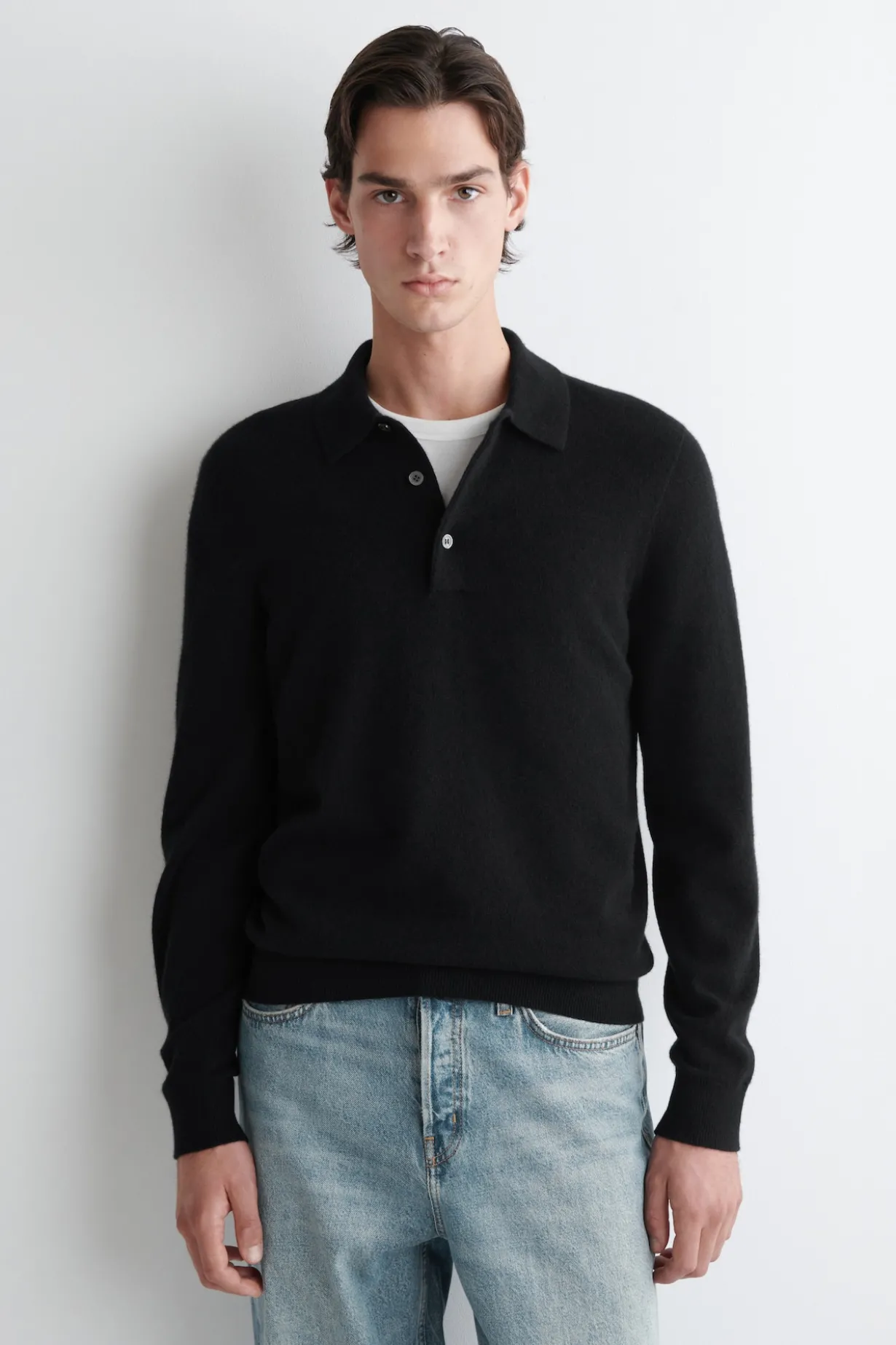 NAHTLOSES POLOSHIRT AUS KASCHMIR
