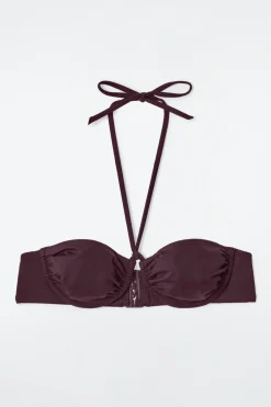 NECKHOLDER-BIKINIOBERTEIL MIT BÜGELN UND RAFFUNGEN
