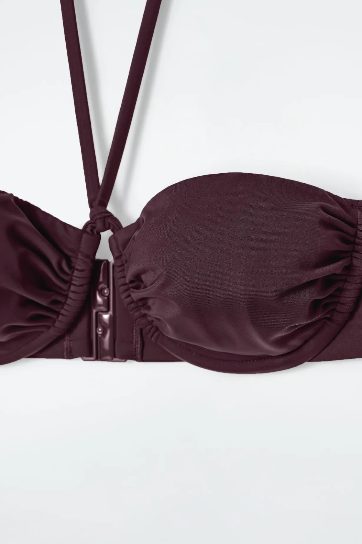NECKHOLDER-BIKINIOBERTEIL MIT BÜGELN UND RAFFUNGEN