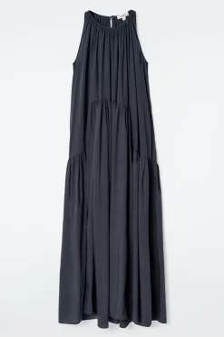 NECKHOLDER-MAXIKLEID MIT RAFFUNGEN