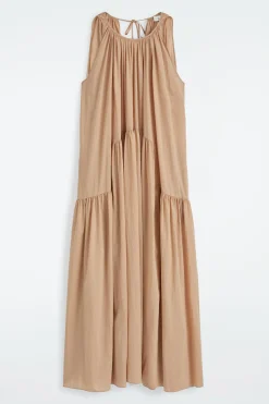 NECKHOLDER-MAXIKLEID MIT RAFFUNGEN