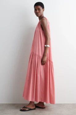 NECKHOLDER-MAXIKLEID MIT RAFFUNGEN