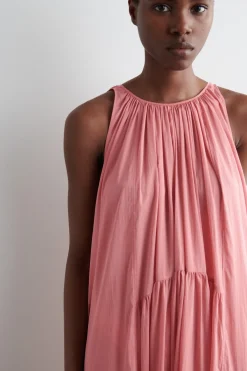 NECKHOLDER-MAXIKLEID MIT RAFFUNGEN