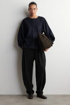 OBERTEIL AUS DENIM MIT ABGERUNDETER SILHOUETTE