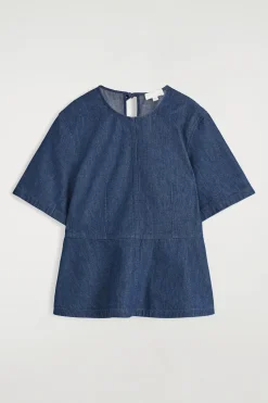 OBERTEIL AUS DENIM MIT SCHÖSSCHEN