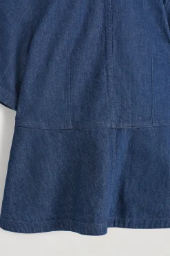 OBERTEIL AUS DENIM MIT SCHÖSSCHEN
