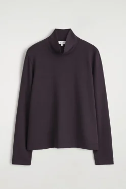OBERTEIL AUS JERSEY MIT HOHEM KRAGEN