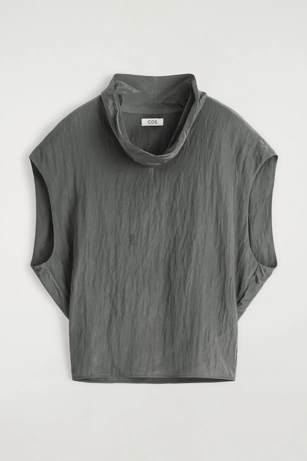 OBERTEIL AUS SATIN IN KNITTEROPTIK