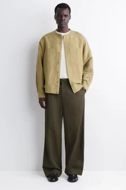 OVERSIZED-HEMD AUS LEINEN MIT GRANDAD-KRAGEN