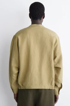 OVERSIZED-HEMD AUS LEINEN MIT GRANDAD-KRAGEN