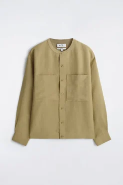 OVERSIZED-HEMD AUS LEINEN MIT GRANDAD-KRAGEN