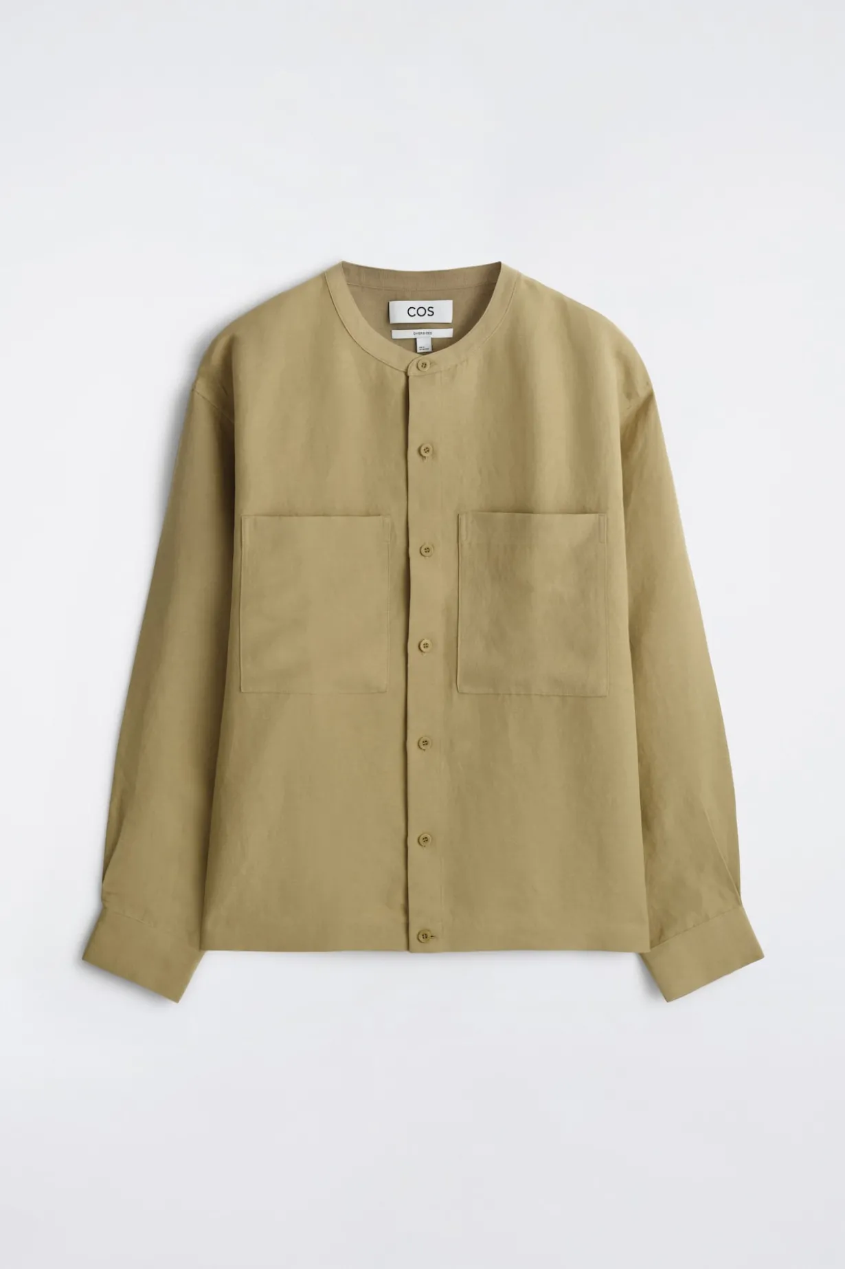 OVERSIZED-HEMD AUS LEINEN MIT GRANDAD-KRAGEN