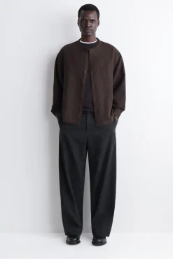 OVERSIZED-HEMD AUS LEINEN MIT GRANDAD-KRAGEN
