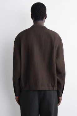 OVERSIZED-HEMD AUS LEINEN MIT GRANDAD-KRAGEN