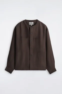OVERSIZED-HEMD AUS LEINEN MIT GRANDAD-KRAGEN