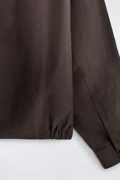 OVERSIZED-HEMD AUS LEINEN MIT GRANDAD-KRAGEN