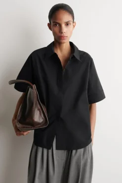 OVERSIZED-KURZARMHEMD AUS BAUMWOLLE