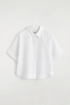 OVERSIZED-LEINENHEMD MIT KURZEN ÄRMELN