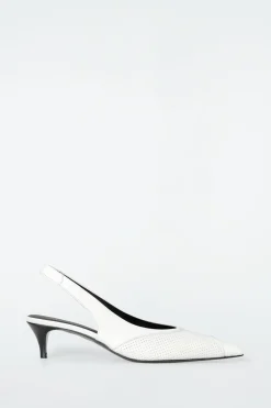 PERFORIERTE HEELS AUS LEDER MIT SLINGBACK-RIEMEN