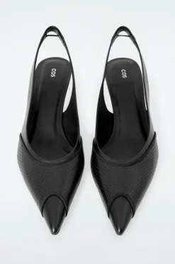 PERFORIERTE HEELS AUS LEDER MIT SLINGBACK-RIEMEN