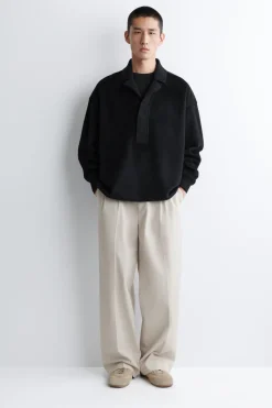 PLACKET-DETAIL WOOL-BLEND POLO JUMPER