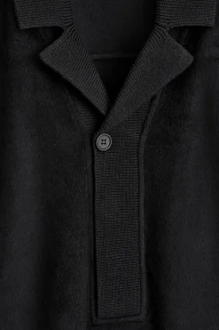 PLACKET-DETAIL WOOL-BLEND POLO JUMPER