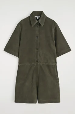 PLAYSUIT AUS VELOURSLEDER