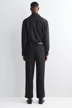 PLEATED WOOL RELAXED-FIT STRAIGHT-LEG TROUSERS