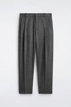 PLEATED WOOL RELAXED-FIT STRAIGHT-LEG TROUSERS
