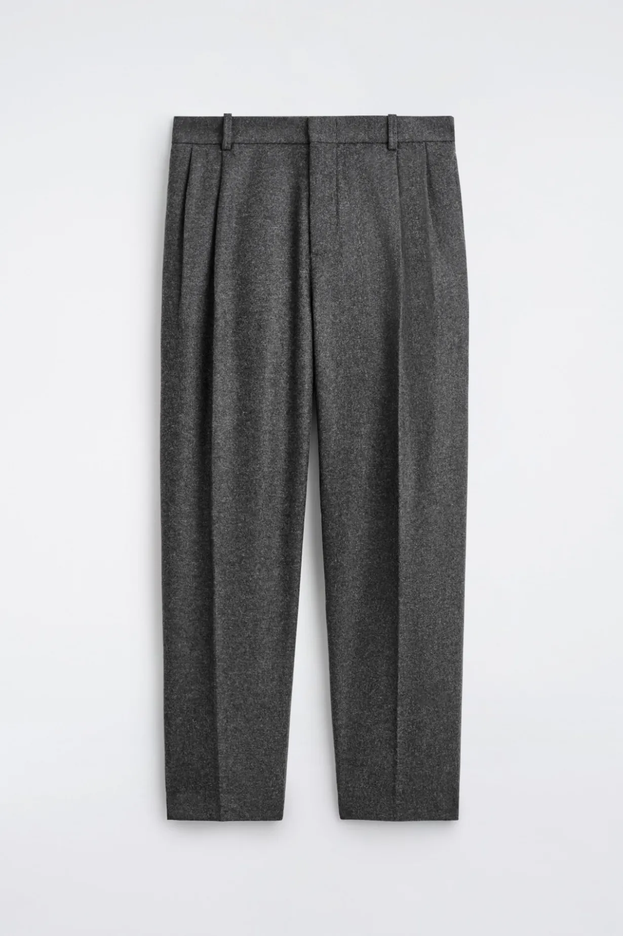 PLEATED WOOL RELAXED-FIT STRAIGHT-LEG TROUSERS