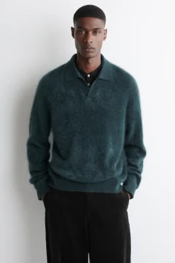 POLOPULLOVER AUS GEBÜRSTETEM KASCHMIR