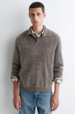 POLOPULLOVER AUS GEBÜRSTETEM KASCHMIR